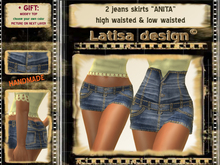 **Latisa** skirts mini high and low waisted jeans  "ANITA" + GIFT