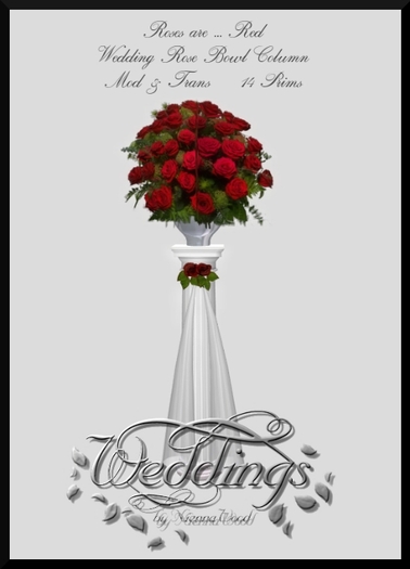 Roses are ... Red - Wedding Rose Bowl Column 