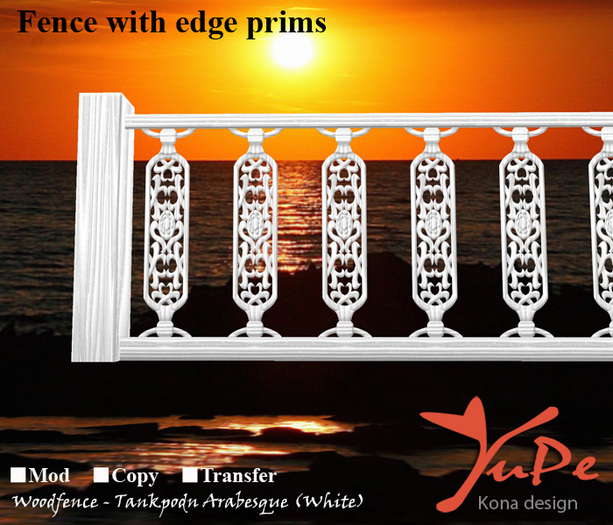 YuPe - Kona's : Wood fence - Tankppodn Arabesque (White) (FP)