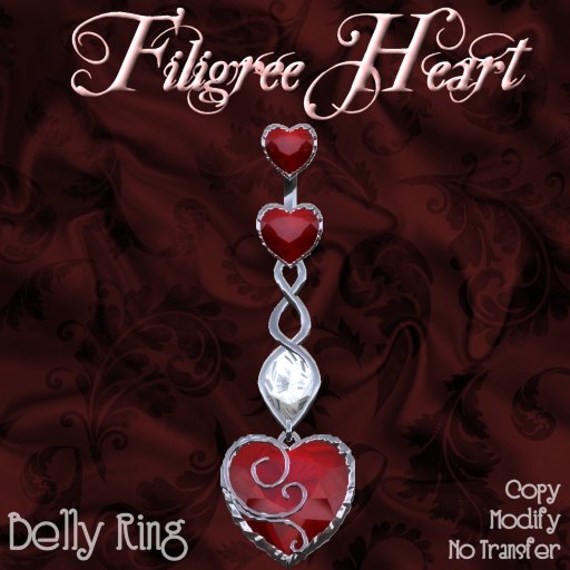 :*:CPD:*: Filigree Heart Belly Ring