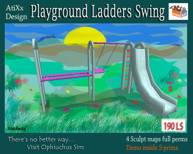 Sculpted Playground Ladder Swing