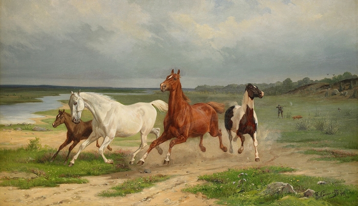 Great poster texture SHOOTING HORSE 