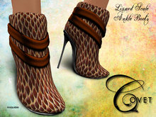 {Covet} Lizard Scale Ankle Boots