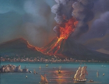Great poster texture ERUPTION MOUNT VESUVIUS 1944
