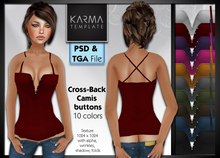 Karma Template - PSD & TGA - Cross-Back Camis button - 10 Colors - High detailled Texture 1024 px