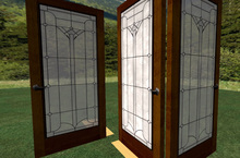 Awesome Prairie style Door, Wood and Stained Glass Door Set, Modern Door, Full Perm D0321 -2