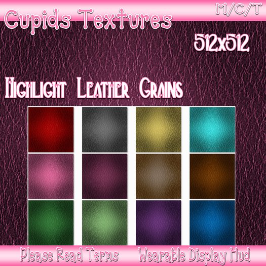 *CUPIDS* 12 HIGHLIGHT LEATHER GRAINS Textures