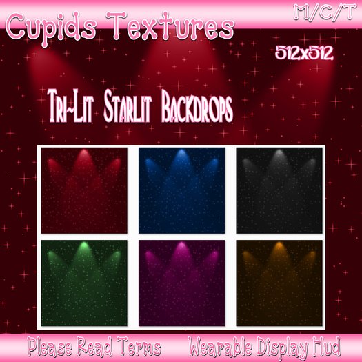 *CUPIDS*6 TRI-LIT STARLIT BACKDROPS Textures