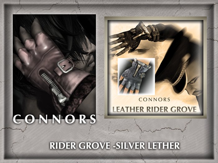 *Connors* RIDER GLOVE -SILVER LETHER