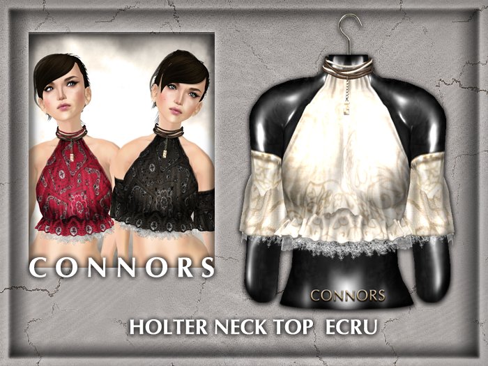 *Connors* HOLTER NECK TOP ECRU