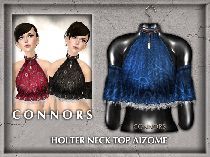 *Connors* HOLTER NECK TOP AIZOME