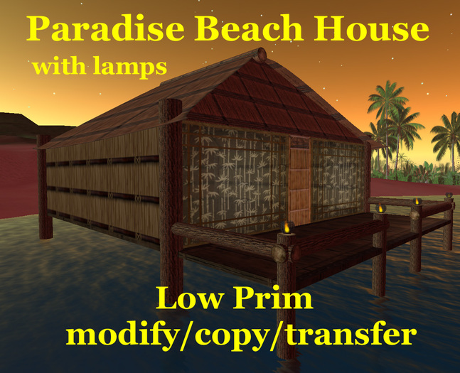Paradise Island Beach House with lamps