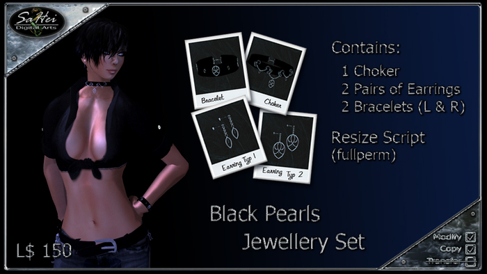 :::: SaHei :::: Black Pearls Jewellery Set (boxed)