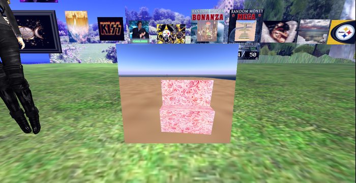 Floral Red Bench /w Poses (Boxed)