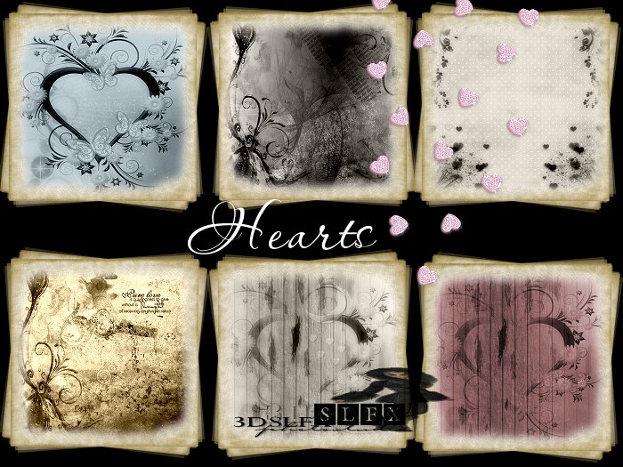 3DSLFX 'HEARTS" Photo Studio Backdrop Textures