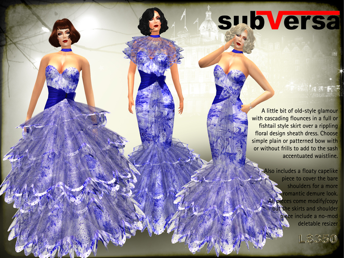 .~subVersa~. RIPPLE GOWN IN PURPLE