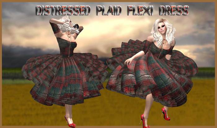 Distressed Plaid Flexi Dress