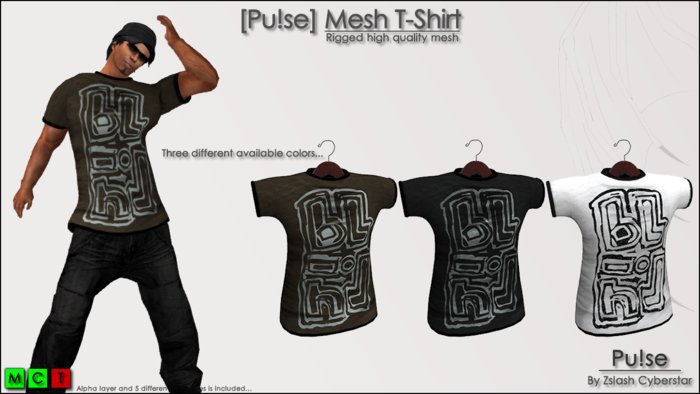 [Pu!se] Mens Tshirt BLINL - Brown - *RIGGED MESH*