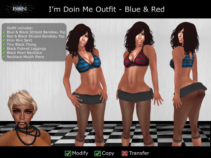 BSN I'm Doin Me Outfit - Blue & Red