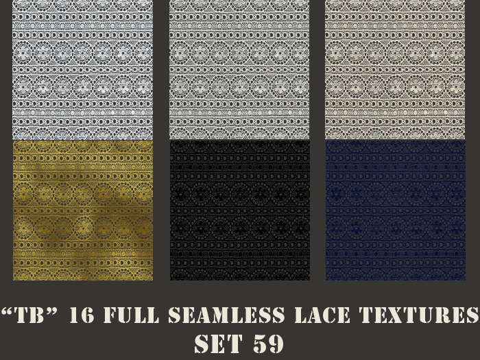 Twice Baked 16 high quality full seamless lace textures set 59