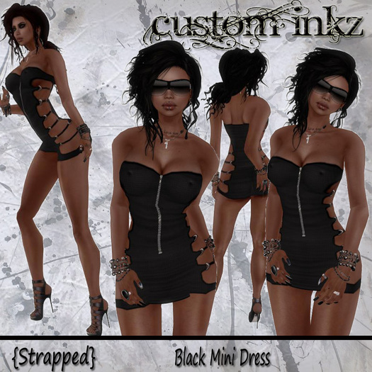 Custom iNKZ - Strapped Black Mini Dress - [NEW - PROMO]