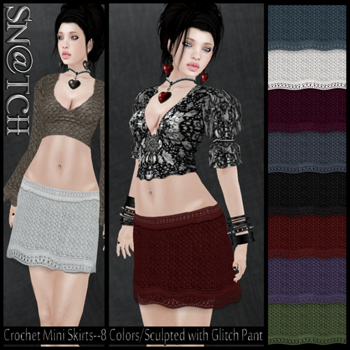 :::Sn@tch Crochet Mini Skirts:::