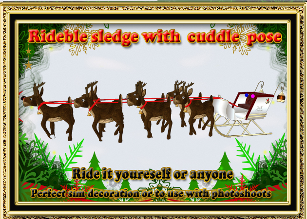 G&T Ridable 7 Raindeer Sleigh-pose