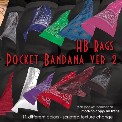 Second Life Marketplace HB Pocket Bandana Pack