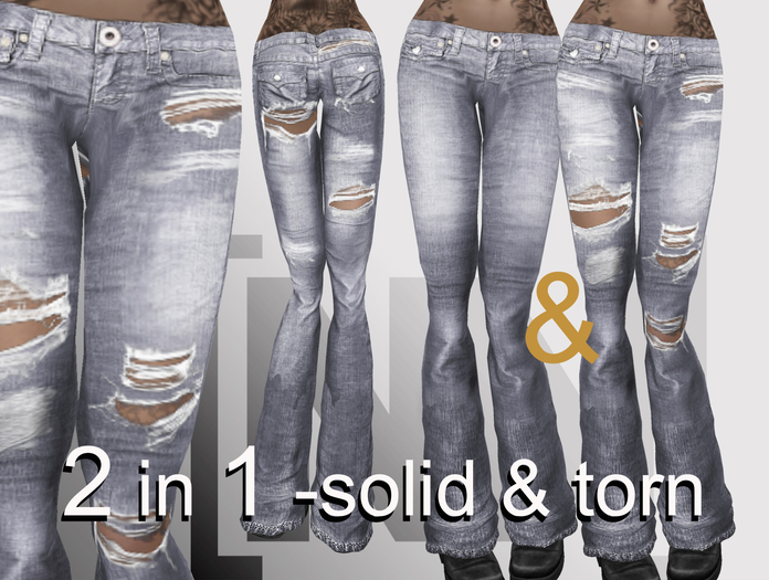 [nn] -Used Jeans -bleached