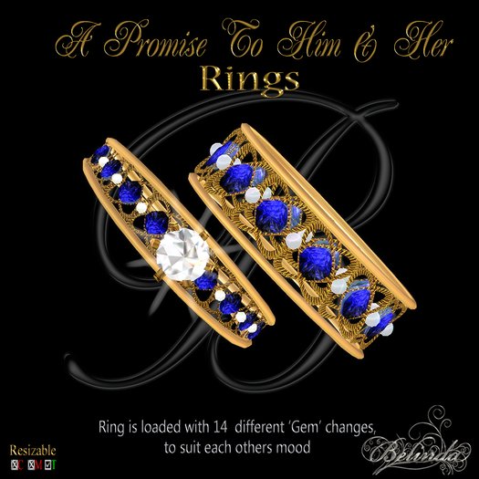 A Promise To Him & Her - Rings - Gold - *Gift Box -B
