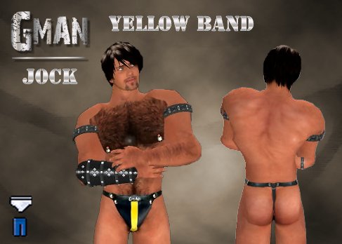 GMan Leather - Yellow Band Jock