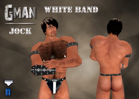 GMan Leather - White Band Jock