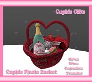 Cupids Valentine Picnic Basket Red Hearts [Boxed] 