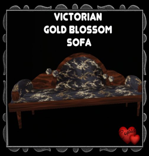 Gold Brocade Victorian Sofa