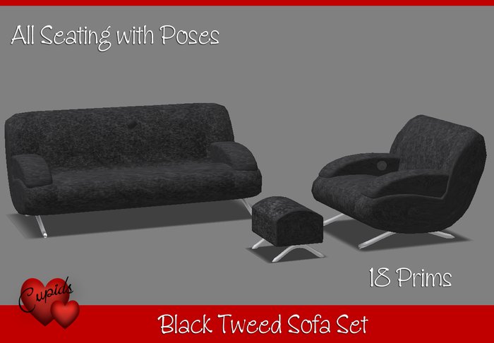 Tweed Sofa and Chair Set
