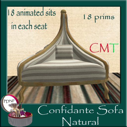 PDN: CONFIDANTE SOFA  NATURAL BOX