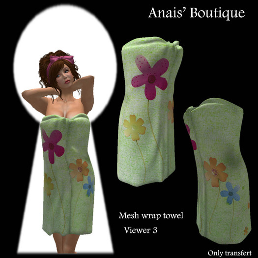 Anais' Mesh wrap towel green