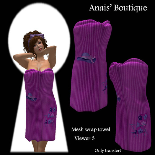 Anais' Mesh wrap towel pink