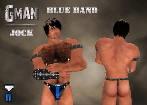 GMan Leather - Blue Band Jock