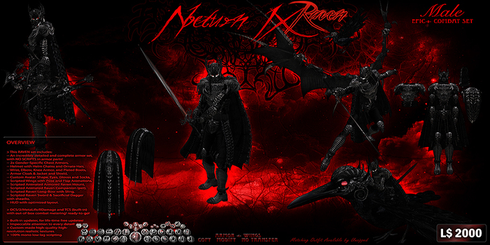 Nocturn IX Raven MALE Epic+ Combat Set