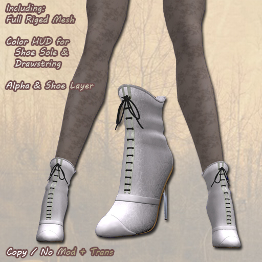Caprica - Bladerunner Mesh Heels (White) (BOXED)