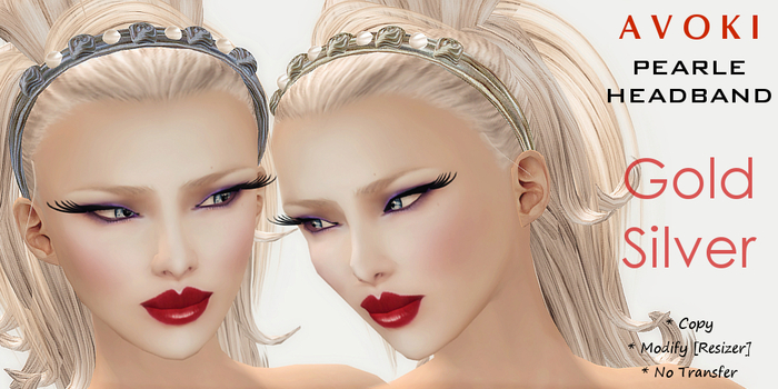 AVOKI-Pearle HeadBand-Gold/Silver 