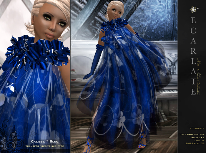 **Soldé/Sale Price** Calisse - Blue -  Dress Gown Formal - Robe