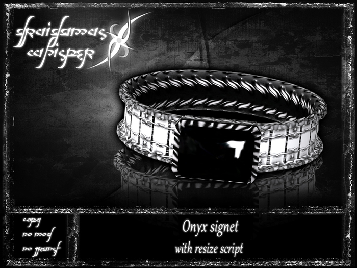 Druidamus  Whispers - Onyx signet - SALE