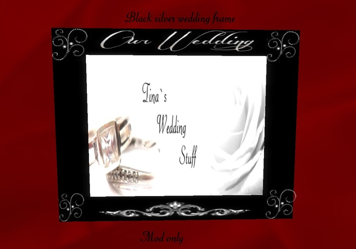 black /silver wedding frame
