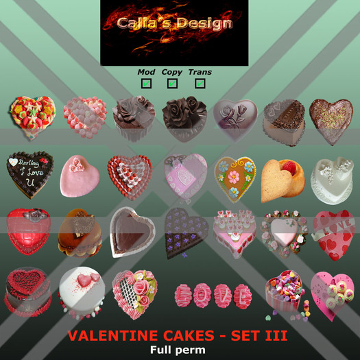 Valentine cakes - Set III - Full perm