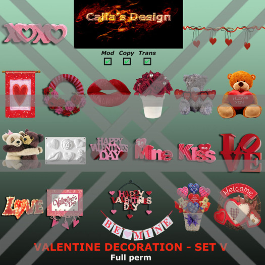 Valentine Decoration - Set V - Full perm