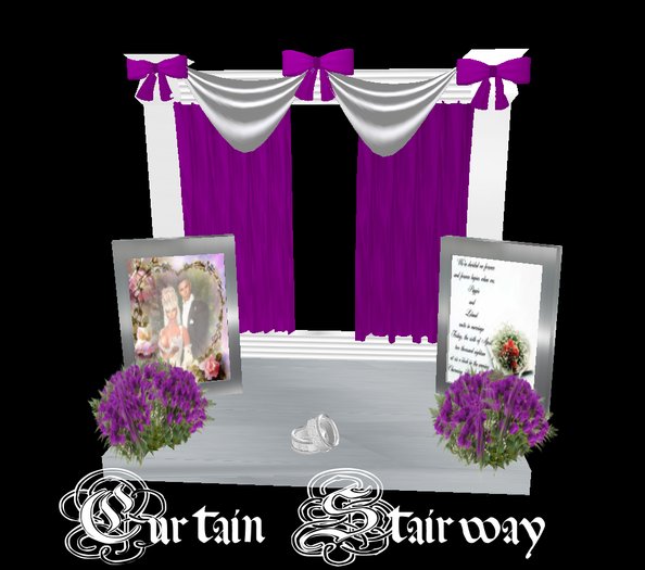 curtain stairway wedding invite