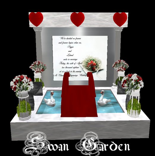 swan garden wedding invite 