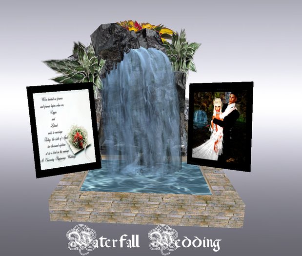 waterfall wedding invite 